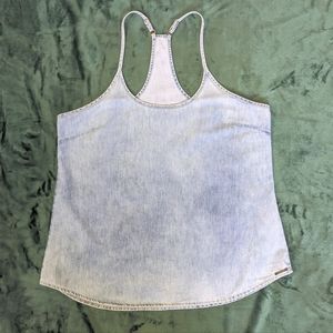 Revanche Denim Spaghetti Strap Racerback Tank Top